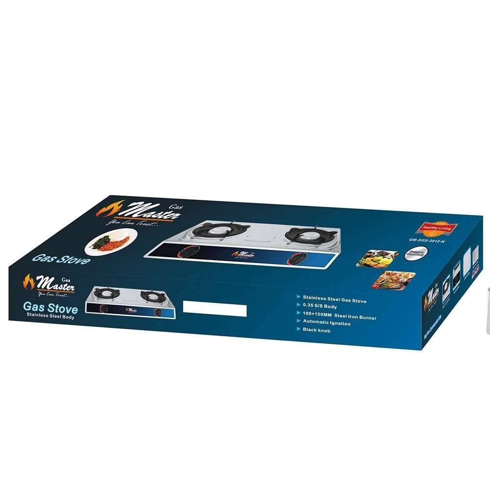 Electro Master 2 Burner Gas Stove – Stainless Steel.