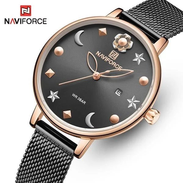 NaviForce Stylish Ladies Wristwatch Metal Strap