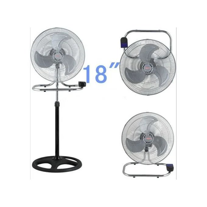 18 Inch Oscillating & Adjustable Electric Standing Fan – Black