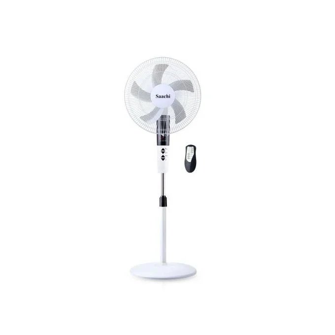 Saachi 16 Inch Stand Fan With Remote Control, 3 Speed, 3 Wind Modes – White