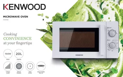 Kenwood 20 – Litres Microwave Oven with 5 Power Levels, Defrost Function, 35 Minutes Timer 700W MWM20 – White