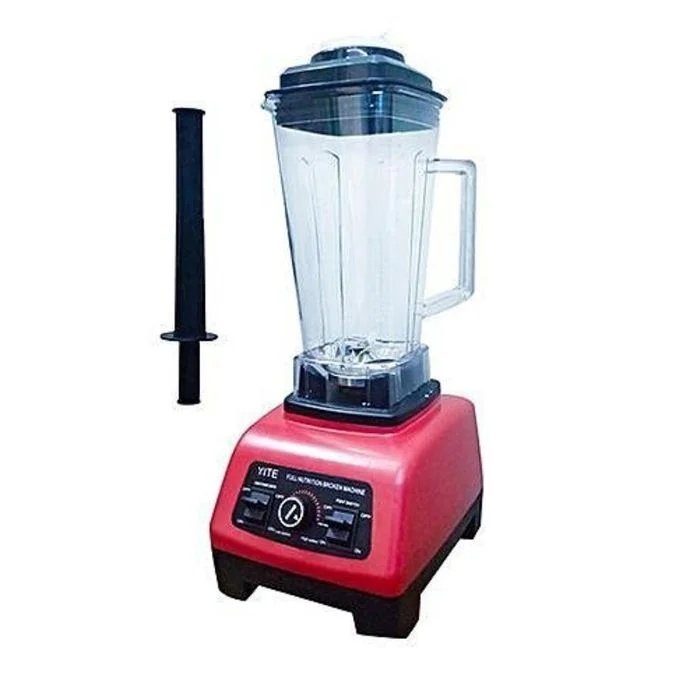 Heavy Duty Commercial Blender High Power Electric Blender - Black Red