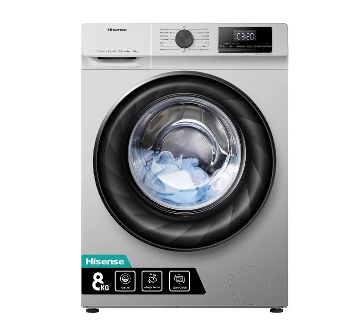 Hisense 8Kg Front Loader Washing Machine with Inverter - Silver