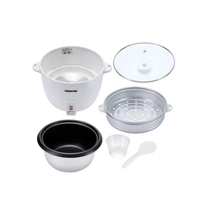 Geepas 3-IN-1 Rice Cooker & Steamer with Keep Warm 2.8Litres -White