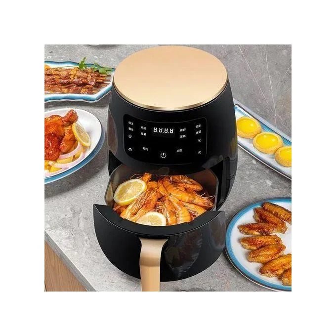 SilverCrest 6 Liters Large Oil Healthy Air Fryer-Black/Green
