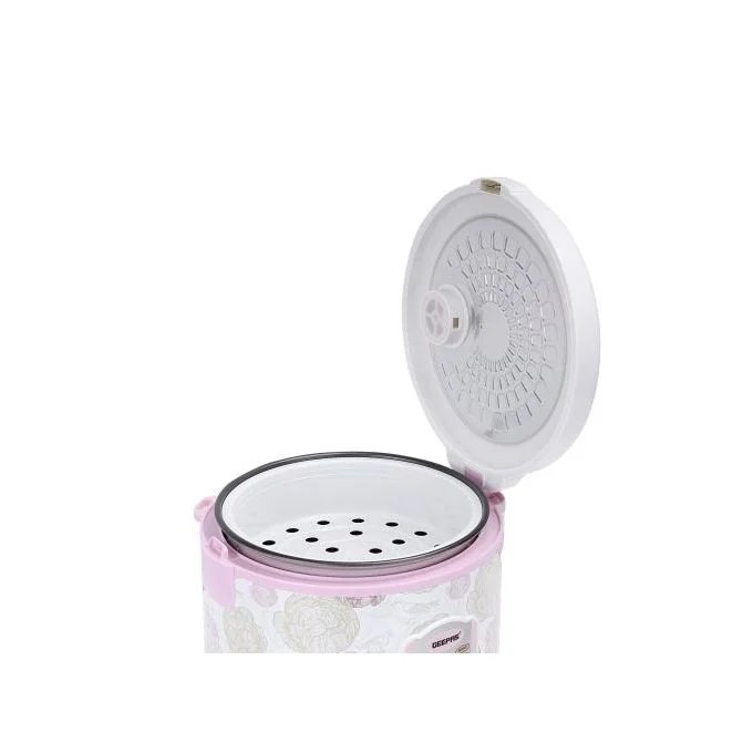 Geepas Electric Rice Cooker, 1.5L - White, Pink