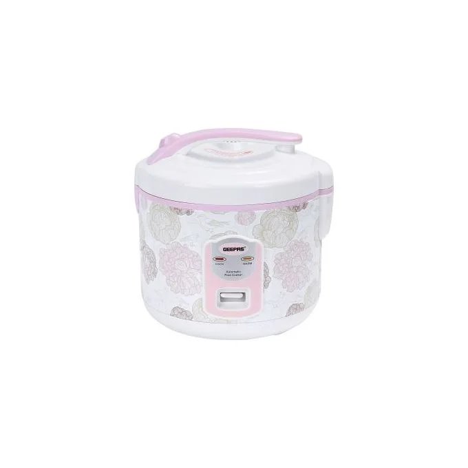 Geepas Electric Rice Cooker, 1.5L - White, Pink