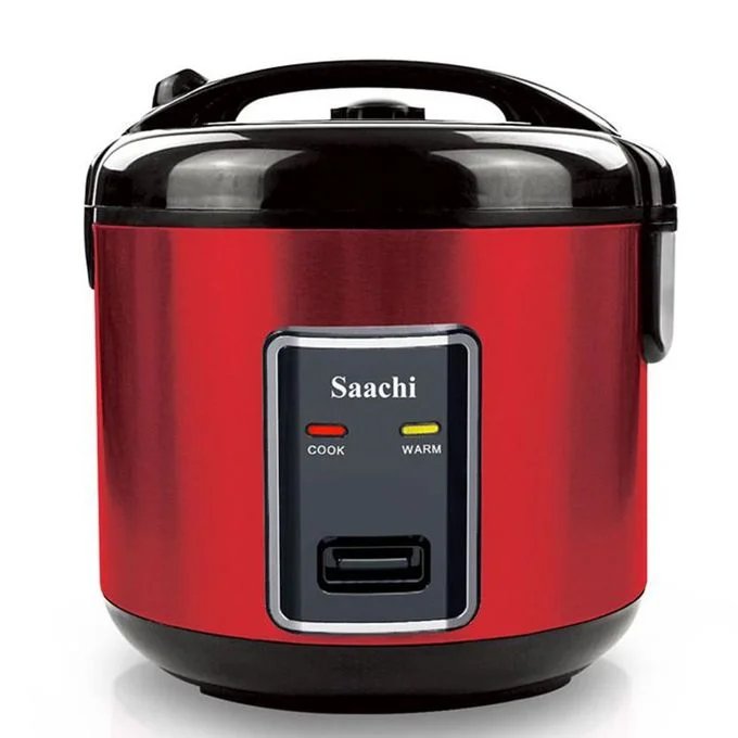 Saachi Electric Rice Cooker With Steam Basket To Cook Vegetables-Red/Black