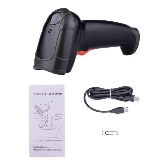 Handheld 1D2D/QR Barcode Scanner USB Wired Bar Code Reader
