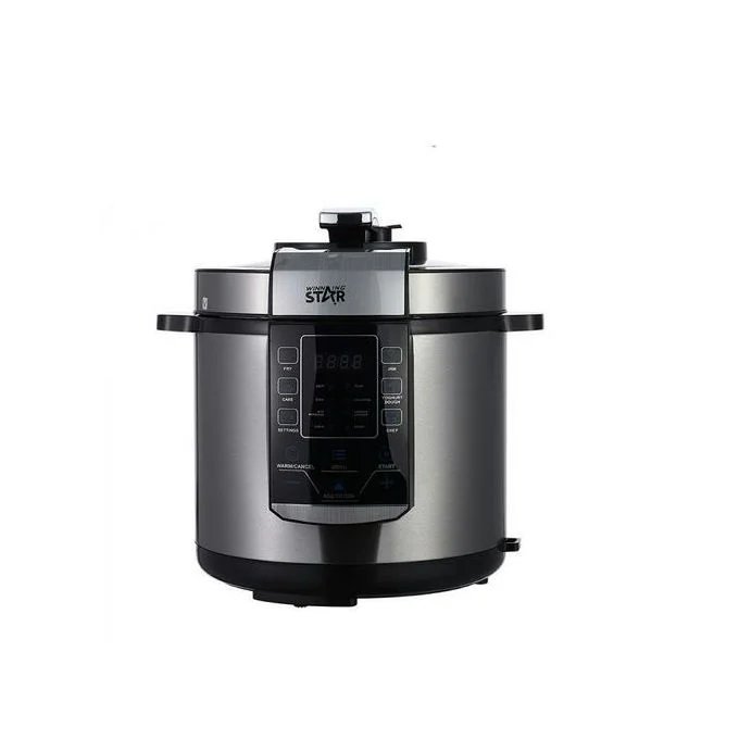 Winningstar Pressure Rice Cooker With Touch Pad Panel- Silver.