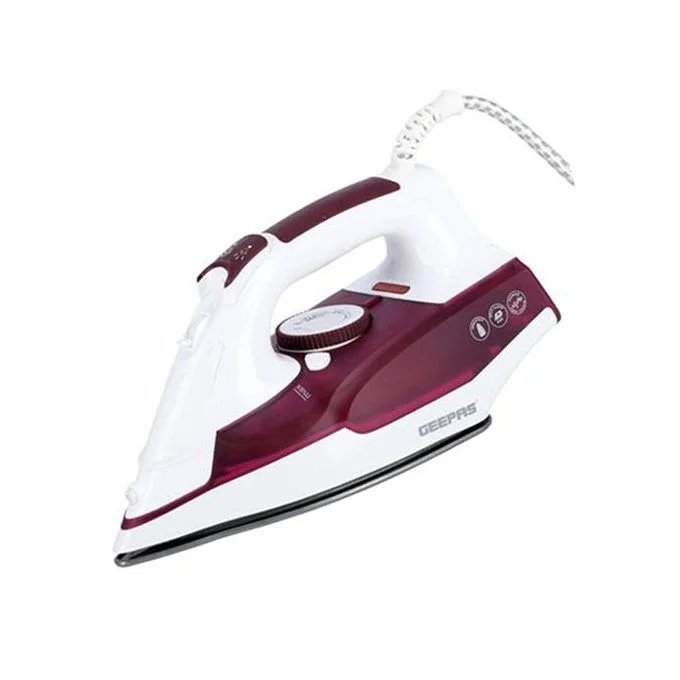 Steam Iron With Non-Stick Soleplate & 240ml Tank-Brown