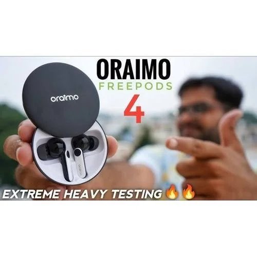 Oraimo FreePods 4 ANC Noise Cancellation Havy Bass 35.5-hr Long Playtime True Wireless Ear Buds Black/ White