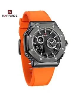Men's Analog+Digital Round Shape Silicone Wrist Watch NF9216T B/B/O - 46 Mm