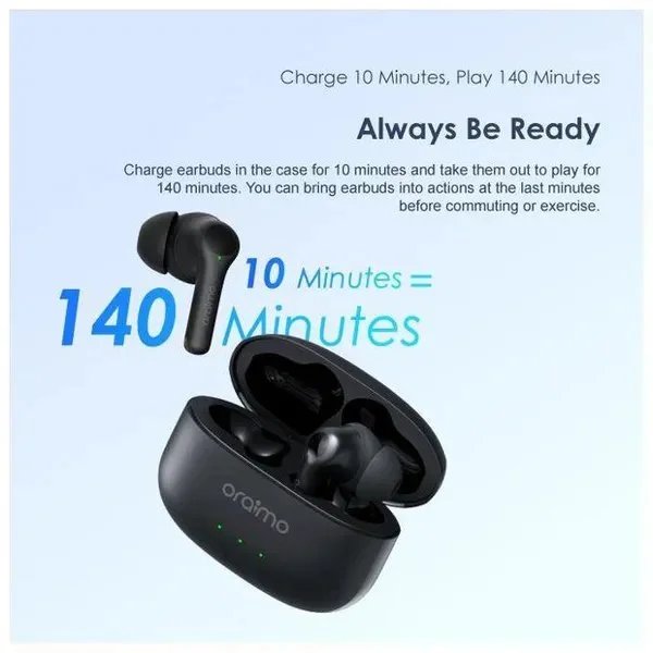 Oraimo FreePods 3C ENC Playtime True Wireless Earbuds- Black- warranty 365 days