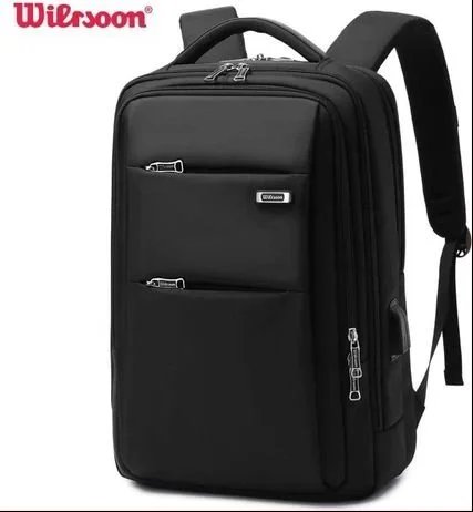 Wiersoon Backpack Laptop bag Waterproof 15.6 Inch Daily Work Business Backpack Men School back pack mochila Men’s Backpack Female- Black