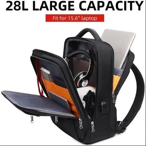 Wiersoon Backpack Laptop bag Waterproof 15.6 Inch Daily Work Business Backpack Men School back pack mochila Men’s Backpack Female- Black