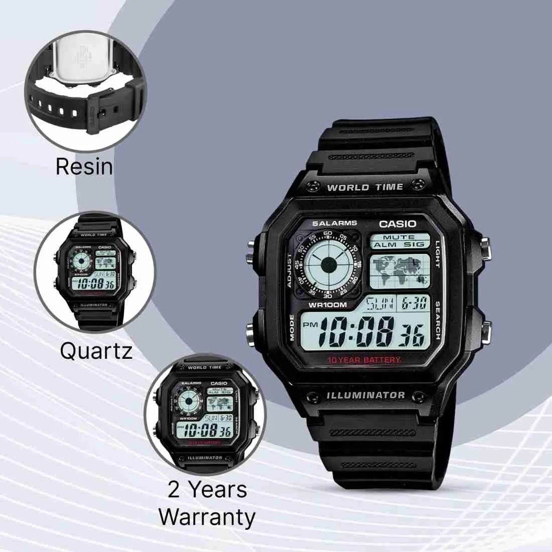 Casio Men's Sports Watch Light Stopwatch Alarm 50m Water Resist