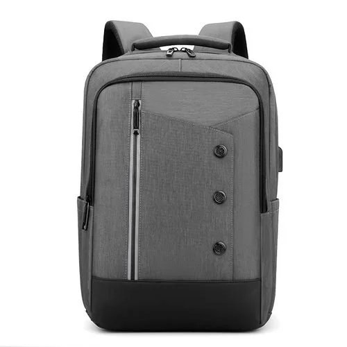 Anti-Theft USB 16" Laptop Backpack - Gray