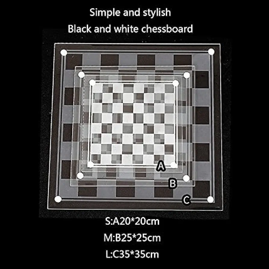 Chess exquisite glass chess game set, solid glass chess pieces, crystal mirror chess board gift for young adult chess