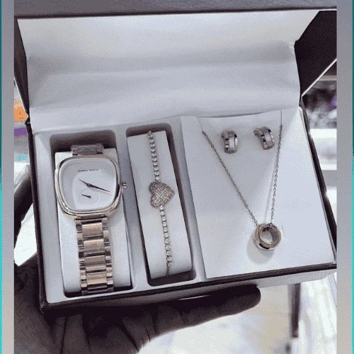 Ladies rose gold watch gift box.