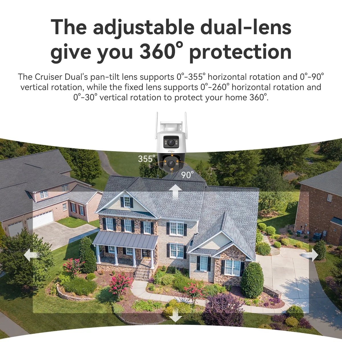 IMOU Wifi Camera Cruiser Dual 10MP Dual Lens Outdoor AI Human & Vehicle Detection Security Protection