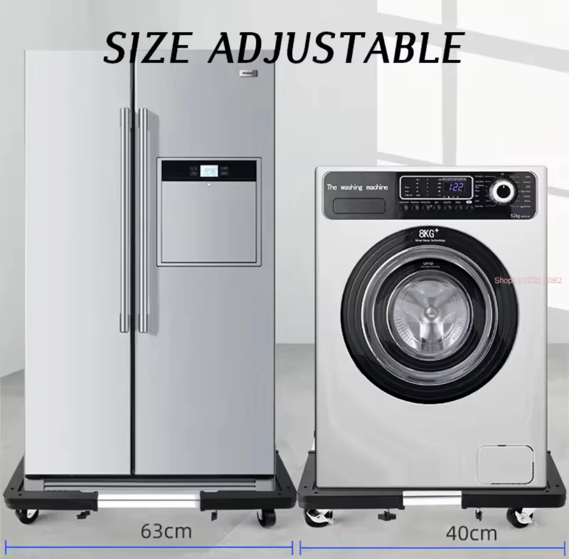 Multifunctional Movable Floor Trolley Stand, Washing Machine Fridge Stand, Adjustable Base Rack Stand With Universal Wheels