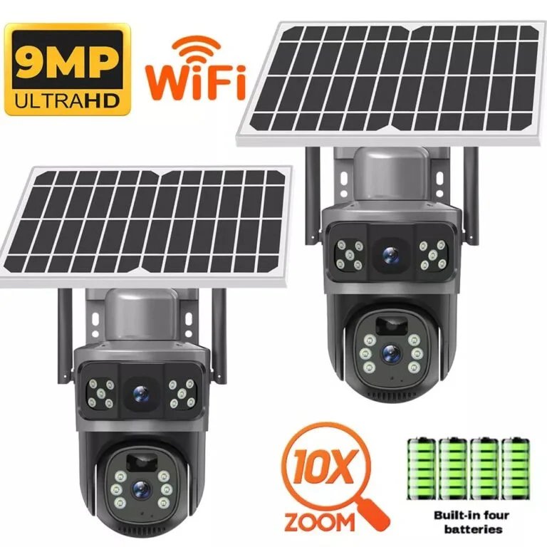 2PCs HD Outdoor Solar PTZ Camera IP66 WiFi and Sim Card Connection