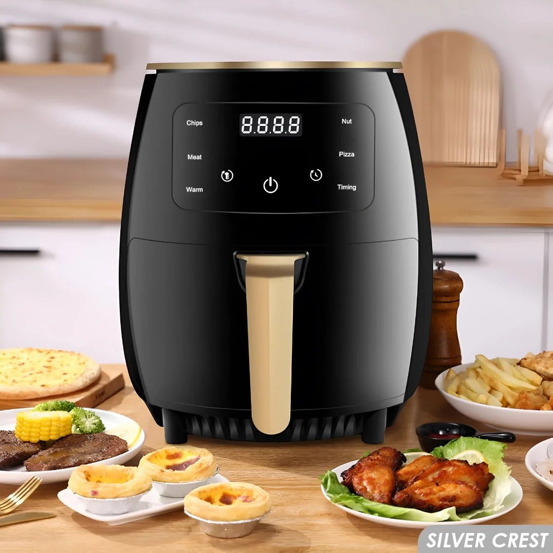 SilverCrest S-18 6L Extra Large Air Fryer, 2400W Power, LCD Touch Panel, Oil-Free Cooking
