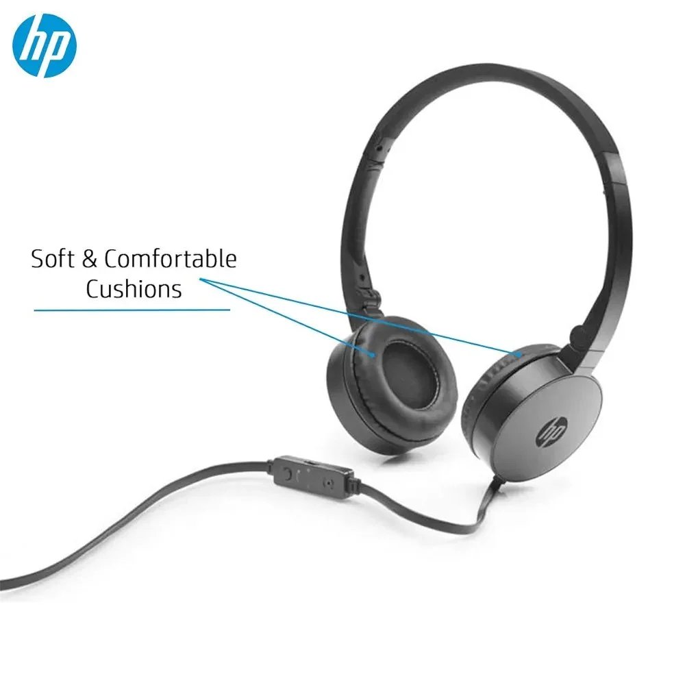 HP H2800 Wired Headset with in-line Microphone & Headset Controls (Black)