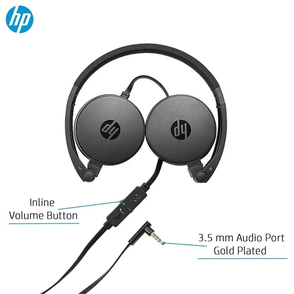 HP H2800 Wired Headset with in-line Microphone & Headset Controls (Black)