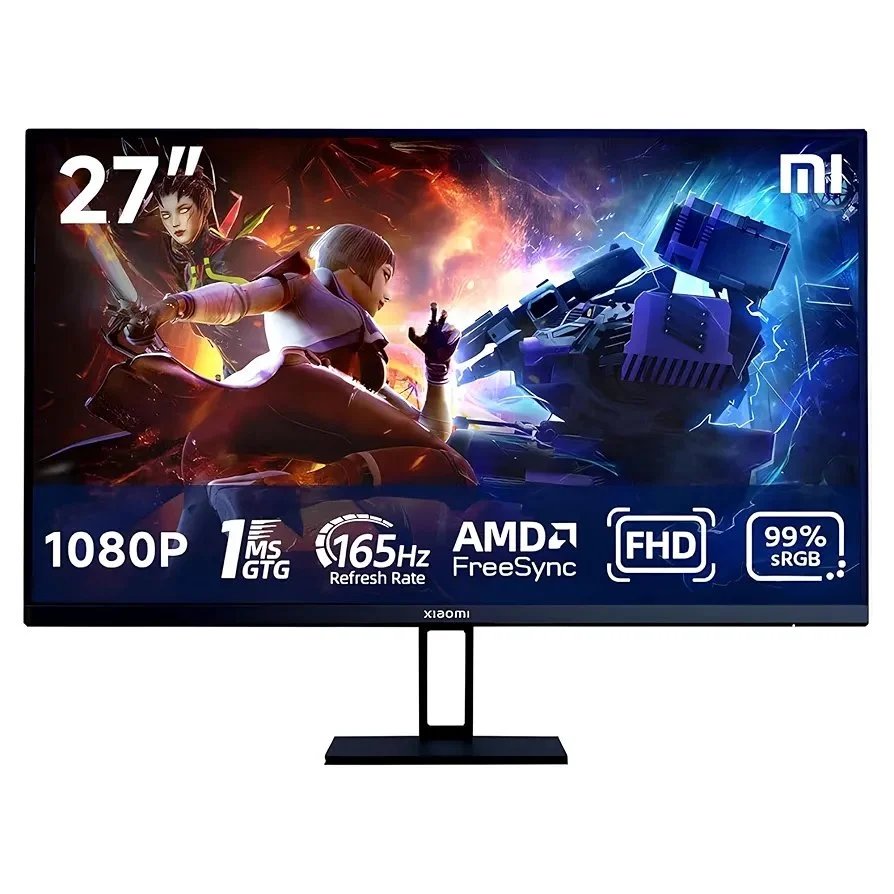 Xiaomi 27-inch Gaming Monitor, 165Hz 1ms Full HD 1920x1080 IPS Ultra-Thin PC Monitor Gaming Computer Screen, 99% sRGB Desktop Screen with FreeSync Premium.