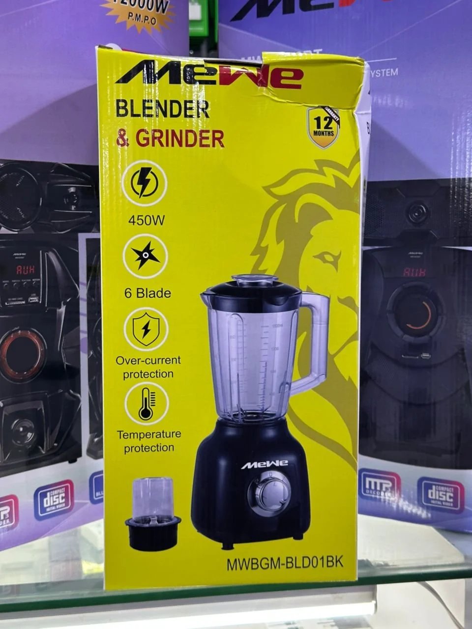 Mewe 1.5L Blender & 300ML Grinder Jar