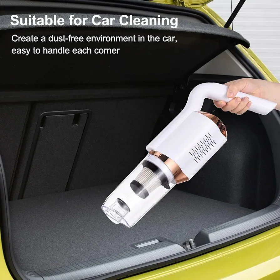Portable Cordless Vacuum Cleaner 120W Handheld Stick Vacuum Cleaner for Hard Floor Carpet Pet Hair Car 8500Pa Powerful Suction 600ml Dust Collecting Cup with Floor Brush