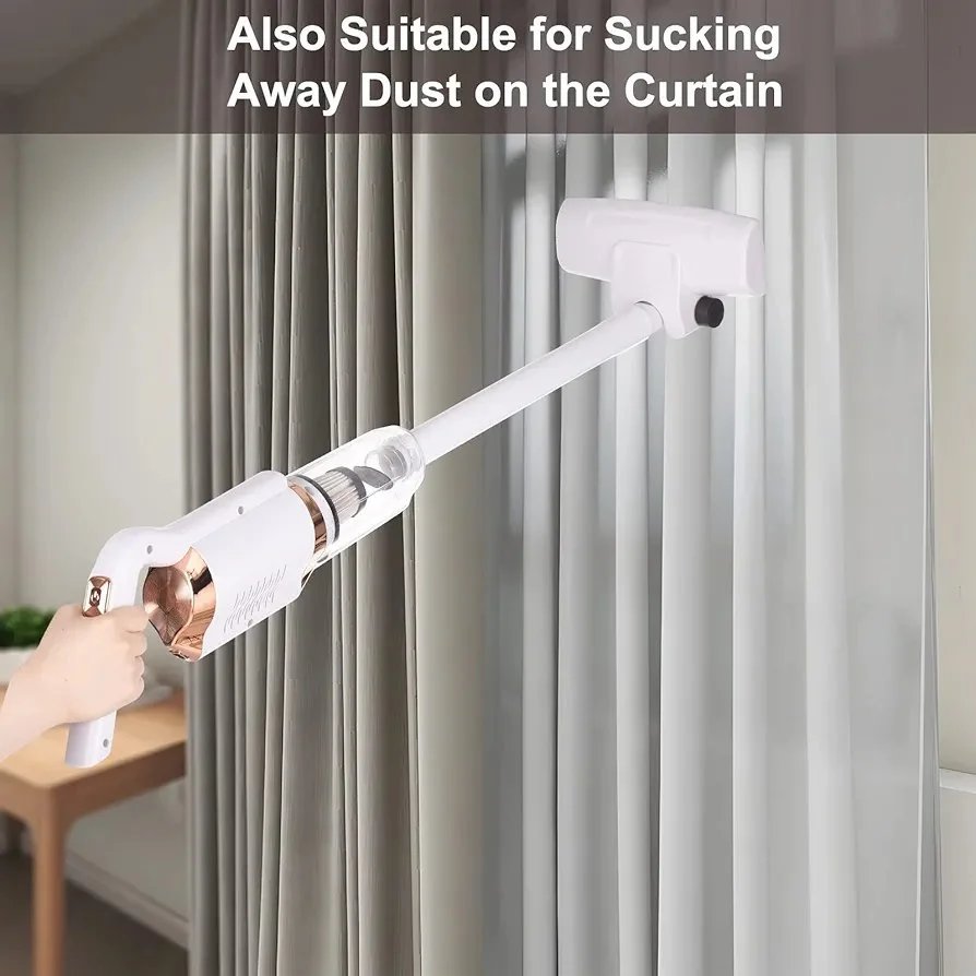 Portable Cordless Vacuum Cleaner 120W Handheld Stick Vacuum Cleaner for Hard Floor Carpet Pet Hair Car 8500Pa Powerful Suction 600ml Dust Collecting Cup with Floor Brush