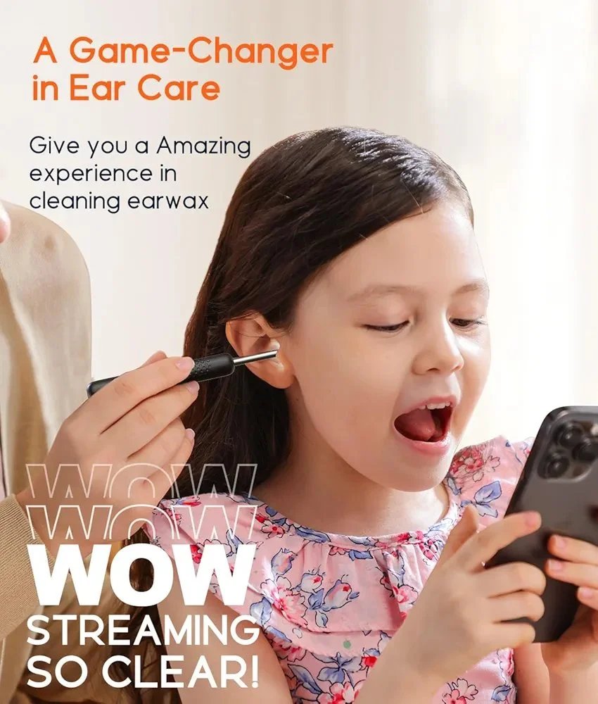 BEBIRD Ear Wax Removal Tool R1 Upgraded Version with 1080HD Camara, Waterproof, Anti-Fall Off Eartip, Wireless Otoscop with Light and Camera, Android/iOS Support.