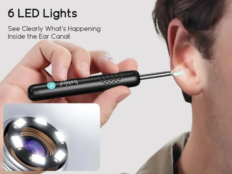 BEBIRD Ear Wax Removal Tool R1 Upgraded Version with 1080HD Camara, Waterproof, Anti-Fall Off Eartip, Wireless Otoscop with Light and Camera, Android/iOS Support.