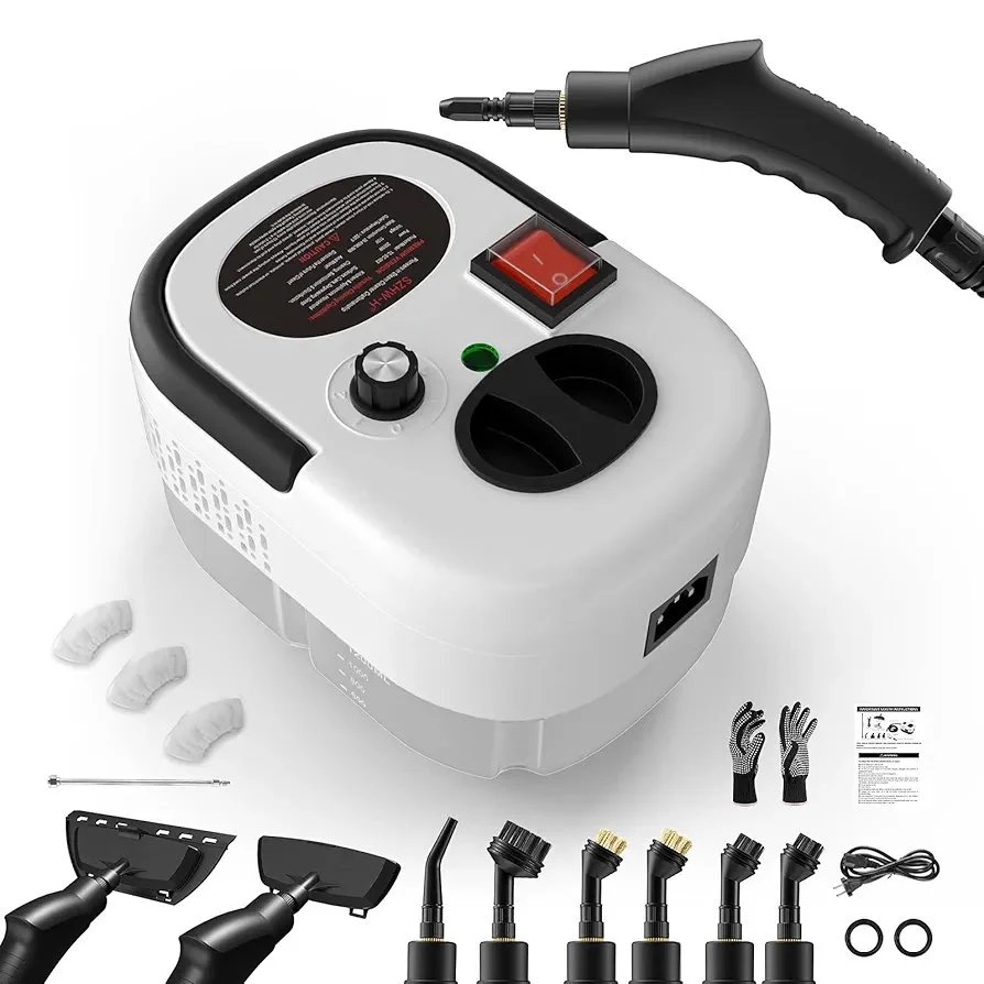 2500w Steam Cleaner, High Pressure Steam Cleaner for Home, Handheld Steam Cleaner with Brushes, Portable Steamer for Cleaning, High Heat Steamer for Windows, Furniture, Kitchen, Bathroom,Tile