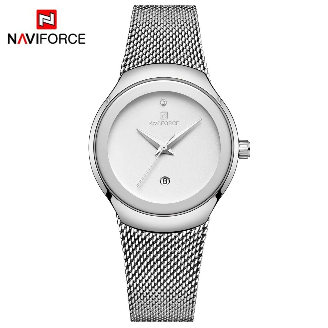 NAVIFORCE Women Watch Luxury Gold Steel Wristwatch Girls Gift Calendar Watches