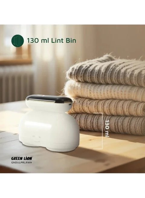 DualPro Digital Fabric Electric Lint Remover with USB Rechargeable & Working Time 2.2 hrs / Speed Gear 3 Levels / Lint Bin 130 ml / Comfortable Handgrip / Max Range 6900RPM - White