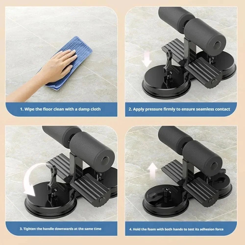 Portable Adjustable Sit up Exercise Equipment, Dual Suction Cup Core Exercise Ab Machine, Abdominal Muscles Full Body Training for Abs Home Gym Exercise