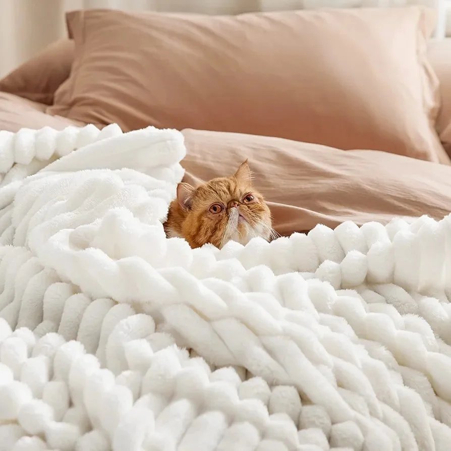 Soft white throw blanket from Bedsure!