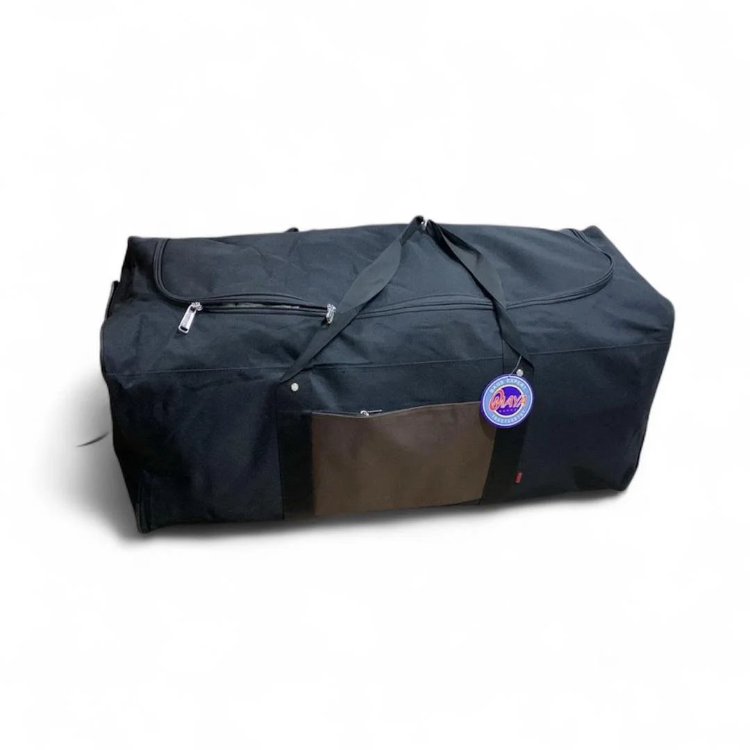 Omaya Plain Black Thin Foldable Luggage Bag Wearable Duffle Bag Hand Bag Hand luggage Storage Bags
