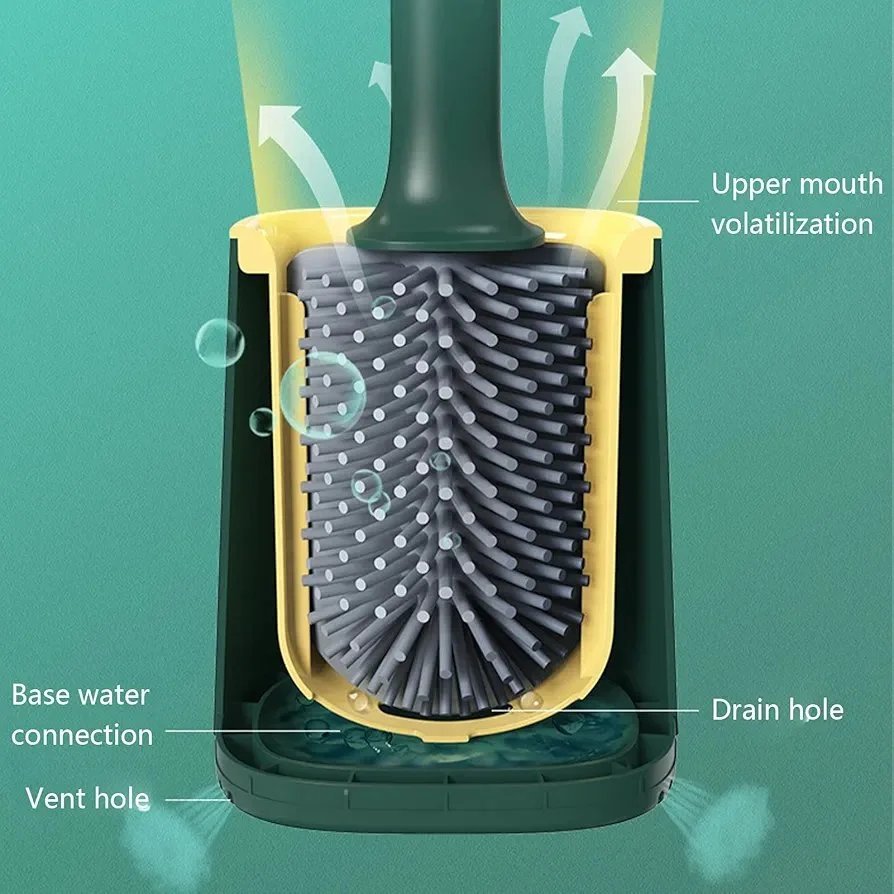 Toilet Brush and Container Toilet Brush with Quick Drying Holder Toilet Brush with Flexible Bristles and Holder Wall Mounted Toilet Brushes for Bathroom and Toilet