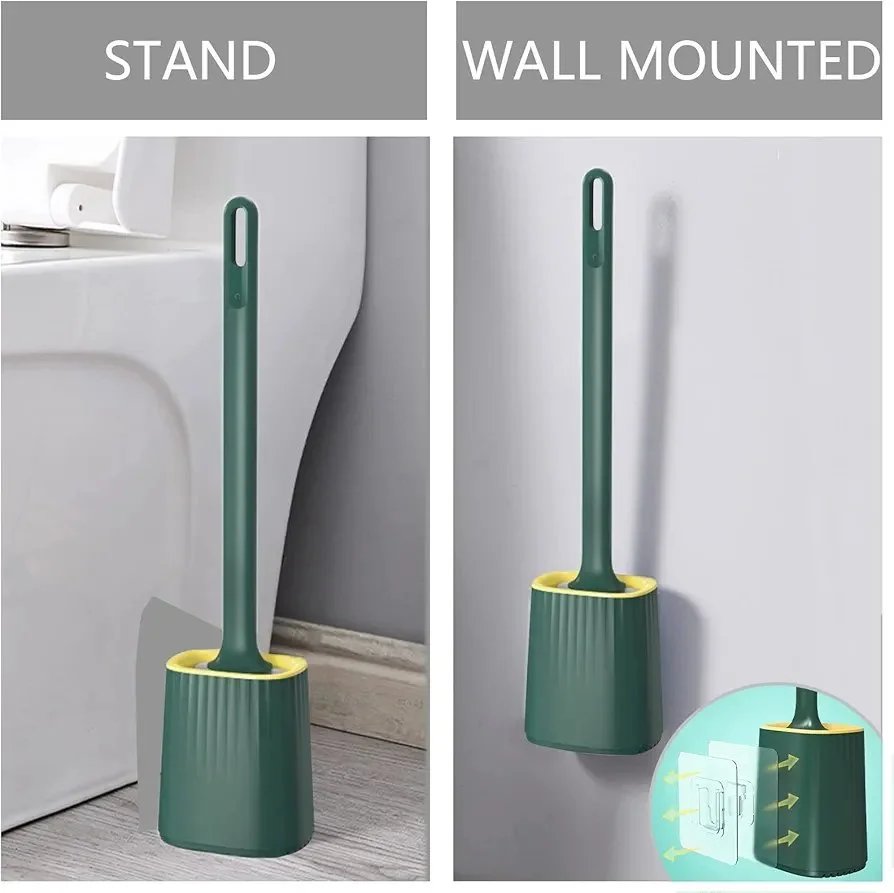 Toilet Brush and Container Toilet Brush with Quick Drying Holder Toilet Brush with Flexible Bristles and Holder Wall Mounted Toilet Brushes for Bathroom and Toilet
