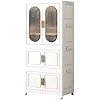 Portable Closet Foldable Clothes Closet Plastic Wardrobe for Household Plastic Closet with Wheels