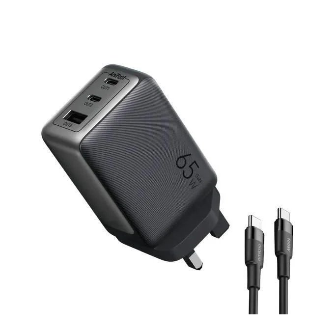 Oraimo HyperGan 65 OCW-7652U+116CC – 65W GaN Charger For Phones & Laptops, All-in-One Fast Charging Solution