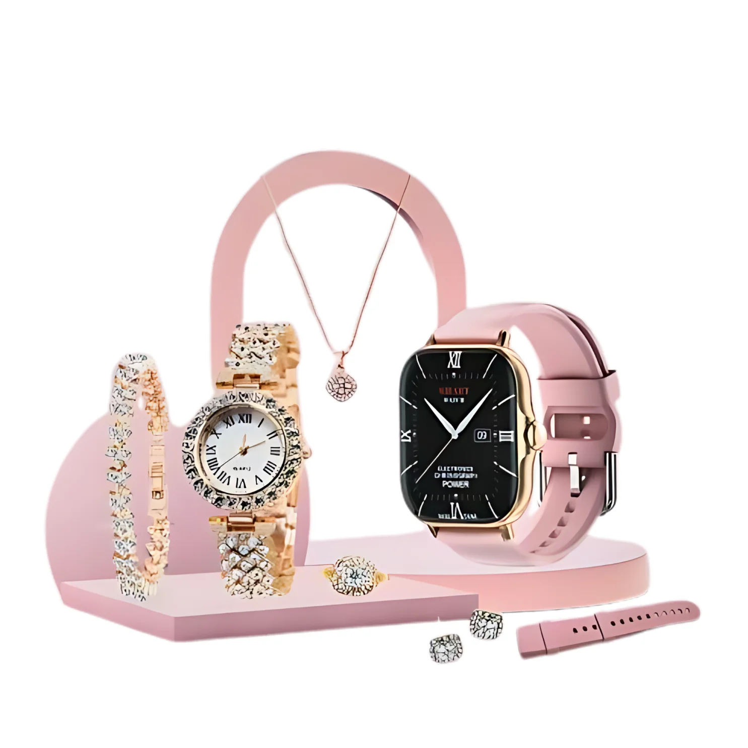 Smartbarry A58 Mate 2in1 Gold Colour Women Smartwatch